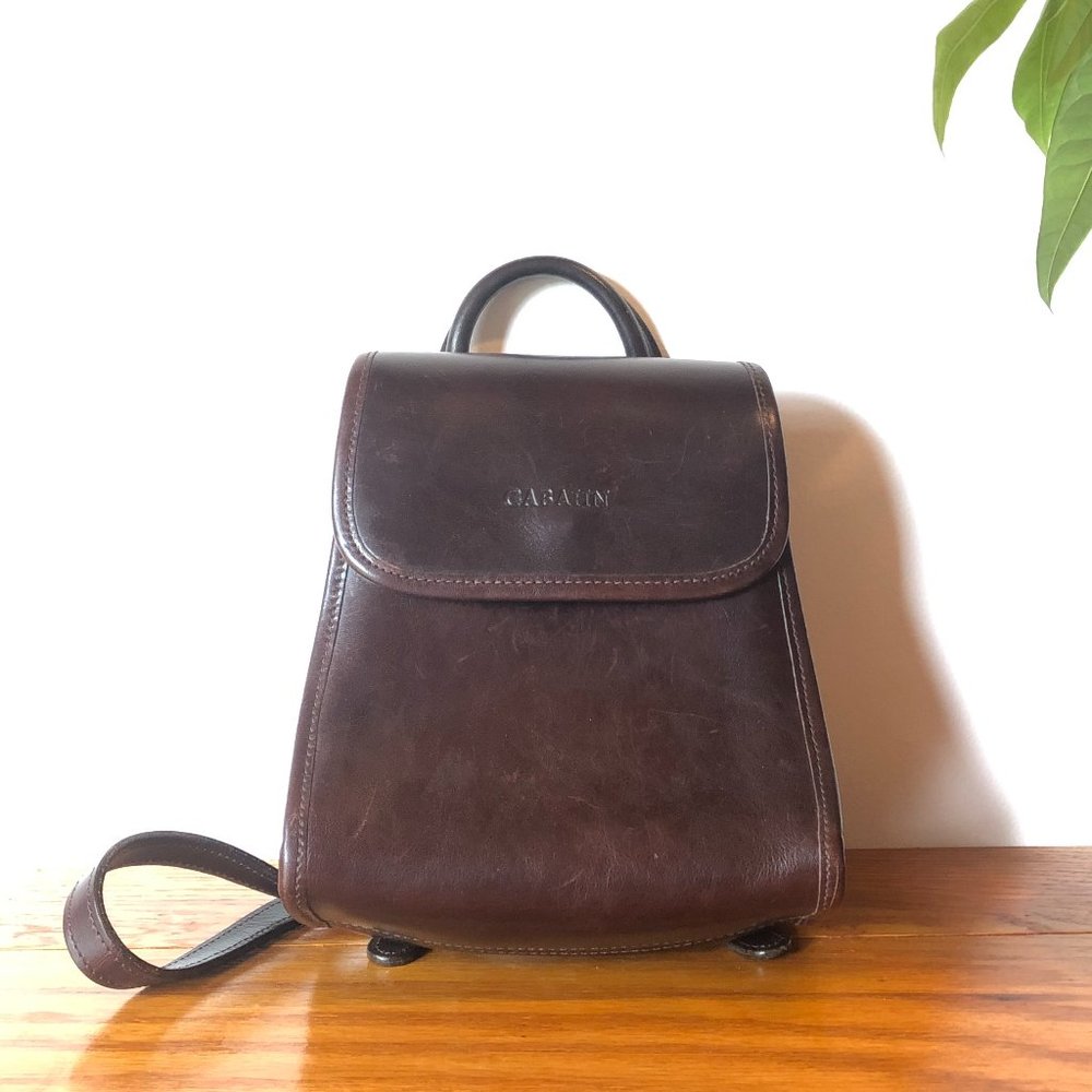 Vintage Mini Mahogany Leather Backpack